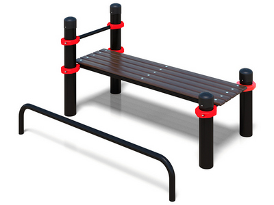 Лавочка для пресса с упором для ног и перекладиной (PAW-35)