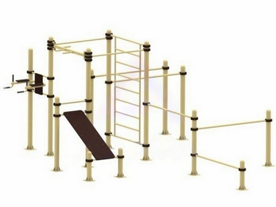 Спорткомплекс 4 Шведская стенка, турники, брусья, скамья для пресса V003