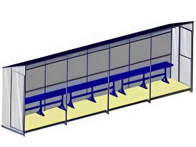 Бокс для запасных игроков 9,76х1,5х2,6 м