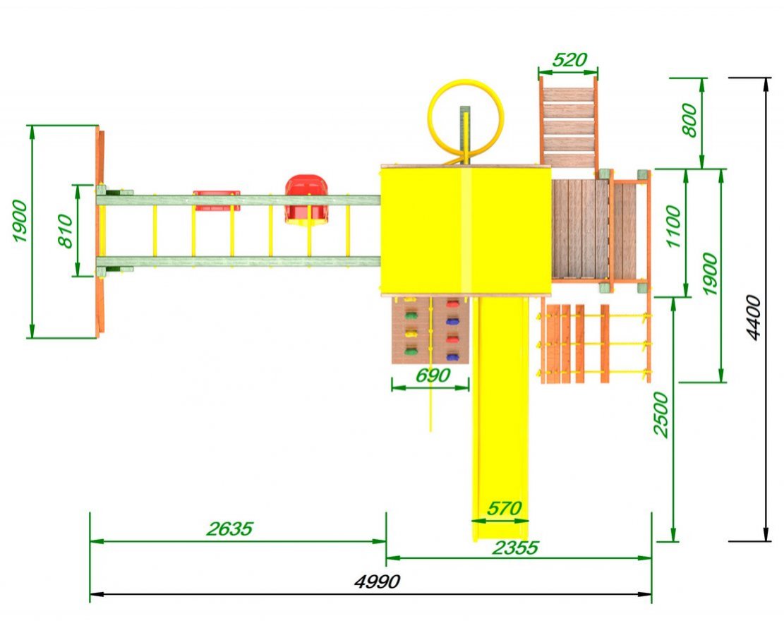 Детская площадка  Пикник Макси с рукоходом вираж