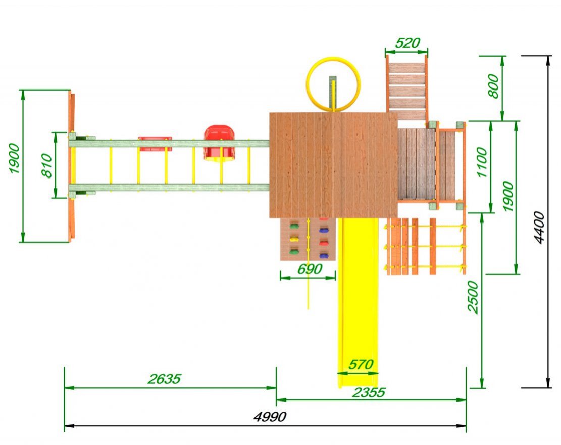 Детская площадка  Пикник Макси с рукоходом вираж