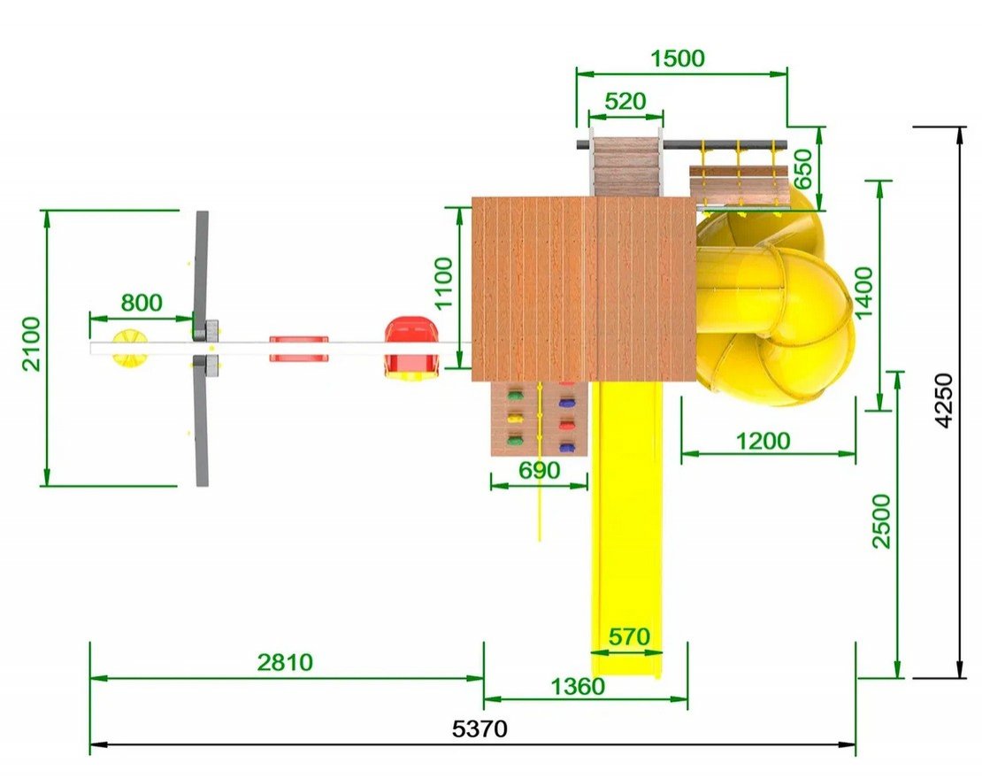 Уличный ДСК Сорбет Ваниль с винтовой трубой - вид 6