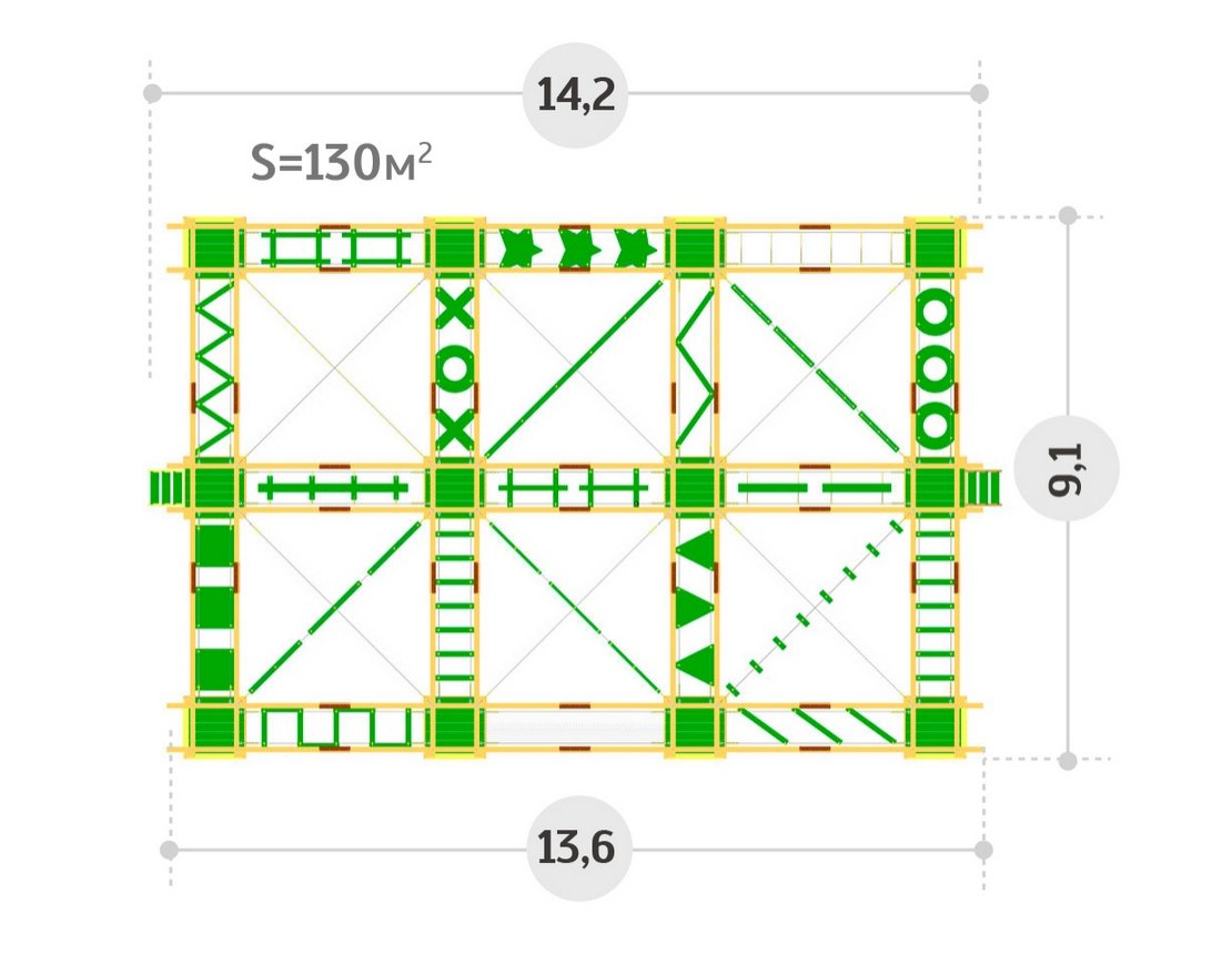 Детский веревочный парк  23 этапа