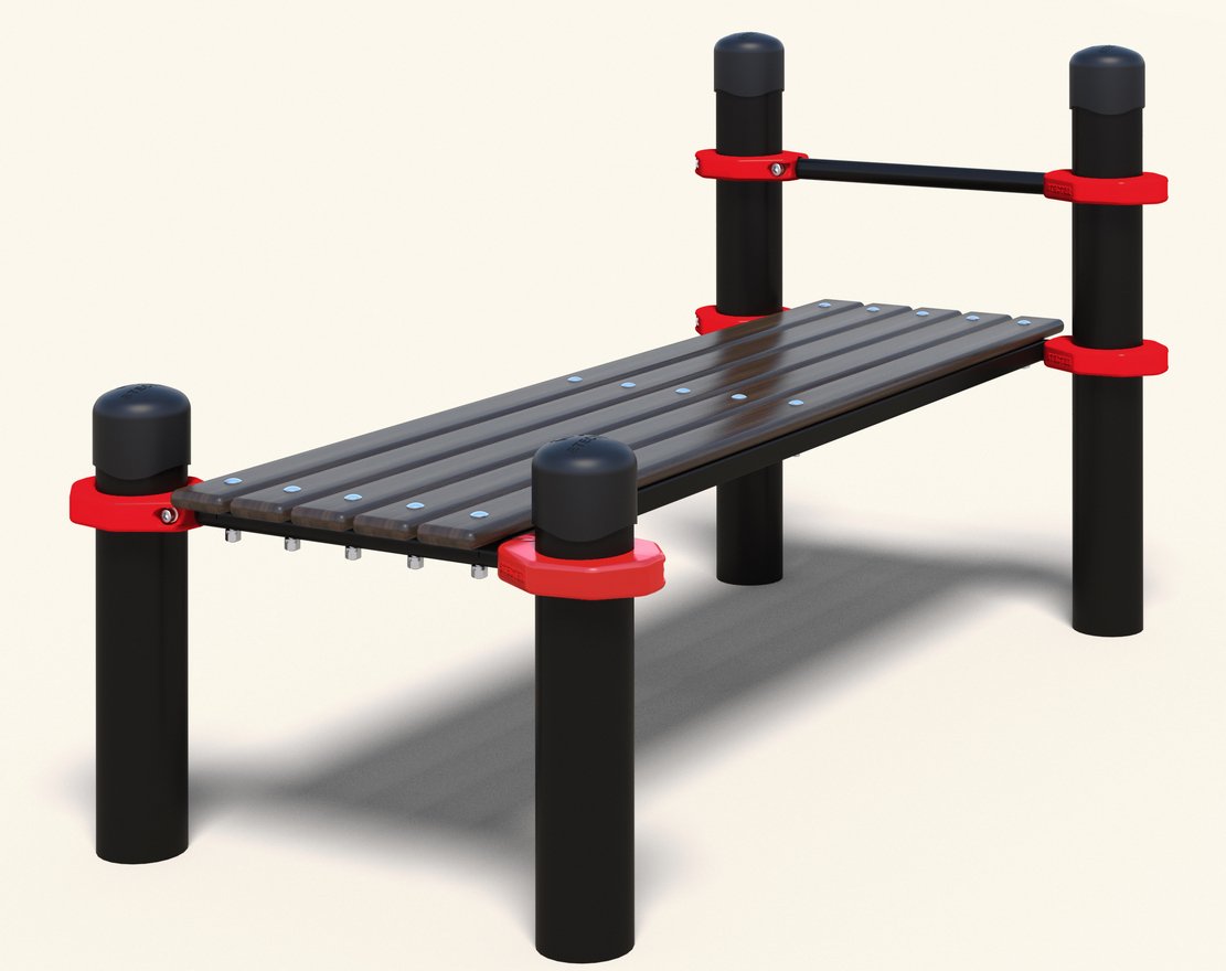 Уличная лавочка для пресса с перекладиной (PAW-28) - вид 2