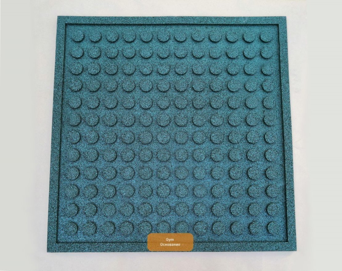 Резиновая плитка Gym 990х990 (15-60 мм) с рельефным основанием - вид 5