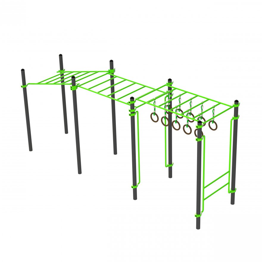 Уличный рукоход с изменением высоты с подвижными кольцами разноуровневый W258 GTO - вид 2