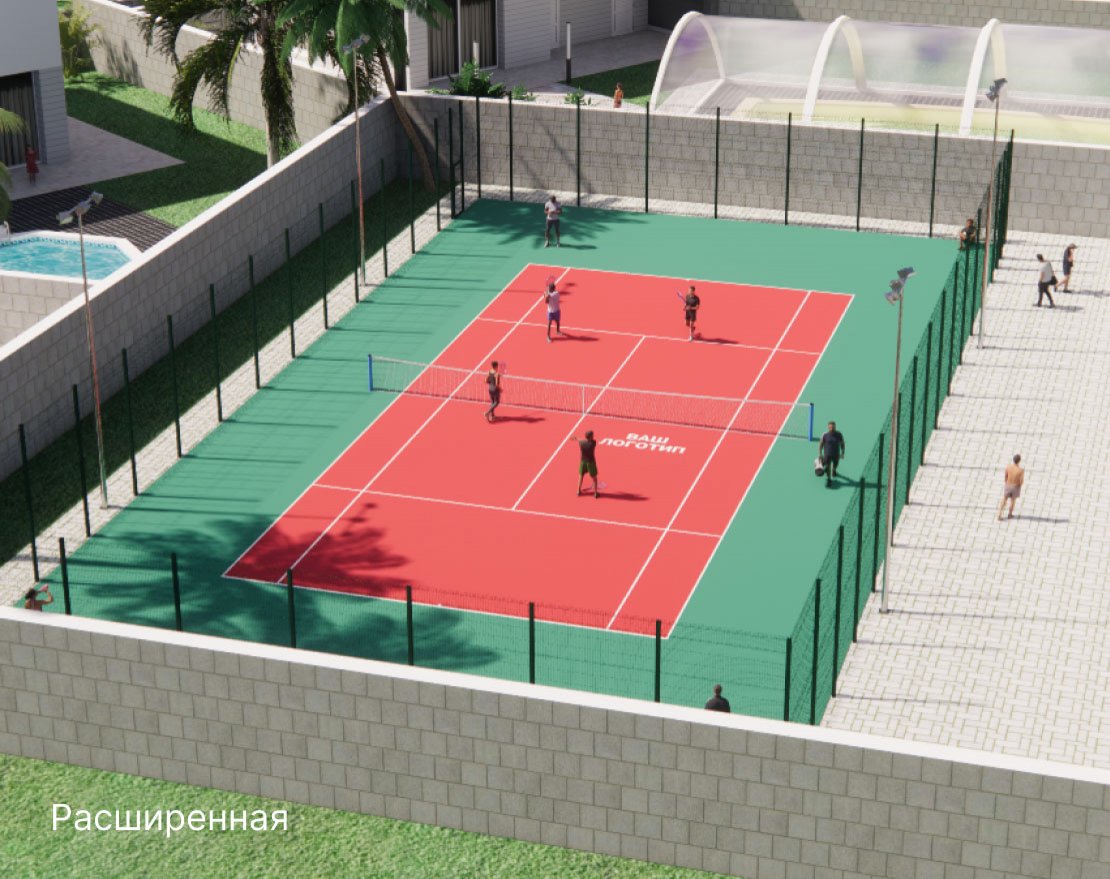 Корт для тенниса TORUDA T-1 (37х19, игровое поле 24х11) - вид 2