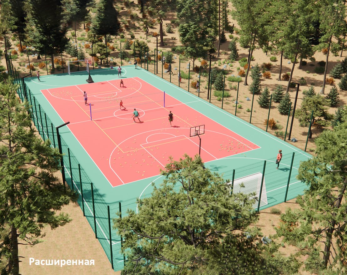 Уличная универсальная спортплощадка TORUDA SP-1 (43х21, игровое поле 40х20) - вид 2